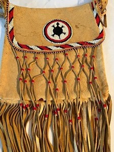 lot 93 image: Native American Design Leather Handbag