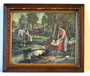 lot 14 image: Vintage Framed Print 1570 Before Marriage