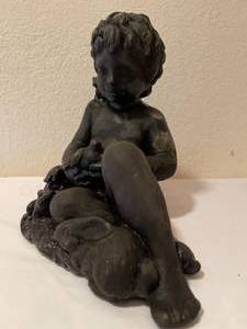 lot 243 image: Resin Garden Girl With Natures Friends