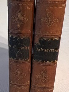 lot 323 image: Two Vintage Theodore Roosevelt Books - Hunting the Grisly and Other Sketches and The Navel War of 1812
