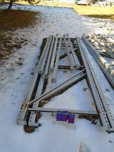 lot 108 image: 144 x 42 x 96 tear drop pallet racking. 3 levels. 6 cross braces. As shown.