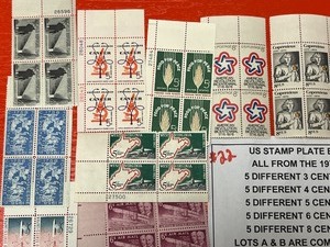 Lot Of (25) Assorted U.S. Stamp Plate Blocks