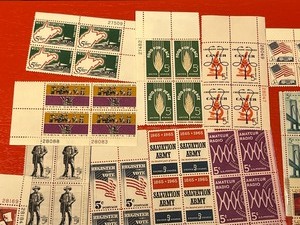 Lot Of (25) Different 5-Cent U.S. Stamp Plate Blocks