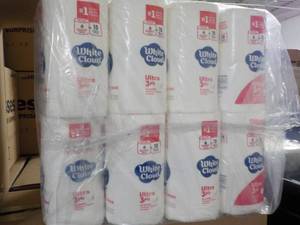 48 Rolls White Cloud 3 Ply Toilet P...