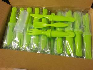 Case of 50 Lime Green Plastic Cutle...