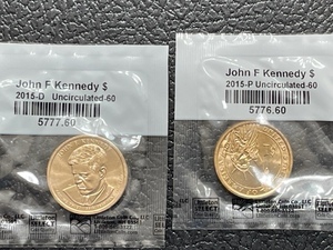 Uncirculated John F. Kennedy Dollar Coins