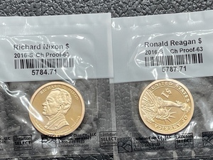 Nixon and Reagan Dollar Coins Uncirculated