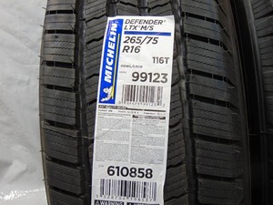 lot 8 image: Set of 2 NEW Truck Tires 26575R16 MICHELIN DEFENDER LTX M-S