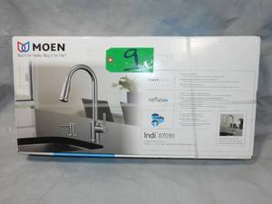 lot 9 image: Moen Indi Pullout Spray Kitchen Faucet   Chrome New