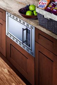 lot 21 image: Summit 24 Built-In Microwave With   Trim, Stainless-Steel NEW