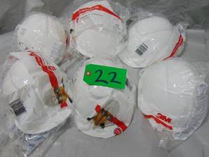 lot 22 image: 6 pack lot 3M Hard Hat with Ratchet New