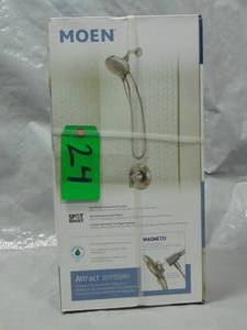 lot 24 image: Moen Attract 6-Spray Spot Resist Brushed Nickel  Unused