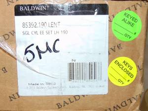 lot 46 image: Baldwin  Minneapolis Keyed Entry Black  Unused