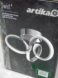 lot 62 image: Artika Swirl 13 in. Chrome Modern LED Flush Mount Light Unused