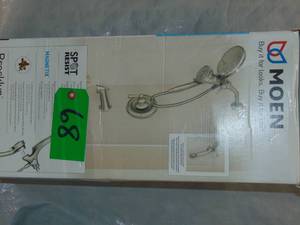 lot 68 image: MOEN Brecklyn 6-Spray Tub and Shower Brushed Nickel   Unused