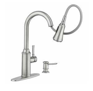 lot 39 image: Moen Zabelle Pulldown Kitchen Fuacet Stainless New