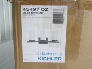 lot 78 image: Kichler Crosby 3 Light 23 Wide Bathroom Vanity Light Model45497OZ