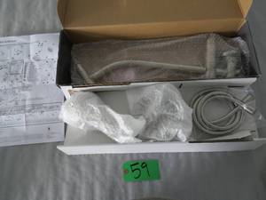 lot 59 image: Glacier Bay 6-Spray Wall Bar Raincan Showerhead with 6-Spray Handshower in Brushed Nickel - Unused