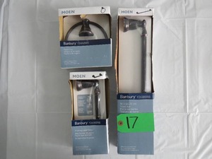 lot 17 image: Moen Banbury 3 Piece Bath Accessory Set Bronze - NEW
