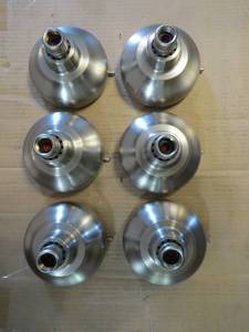 lot 36 image: 6 Pack Lot Moen HydroEnergetix 4.75 Inch 8 Spray Showerheads Brushed Nickel