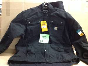 Carhartt Mens X-Large Black Cotton Washed Duck Bartlett Jacket