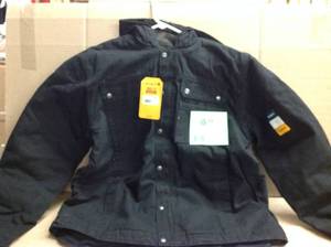 Carhartt Mens Large Black Cotton Washed Duck Bartlett Jacket