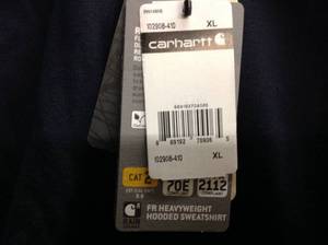 Carhartt Mens X-Large Dark Navy ModacrylicLyocellAramid Fleece FR HW Zip Front Sweatshirt