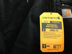 RELAXED FIT WASHED DUCK SHERPA-LINED JACKET - Black, Review all pictures