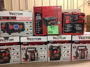 Vector 4 in 1 Portable Power Battery Chargers, Lot of 7, Customer returns, review all pictures