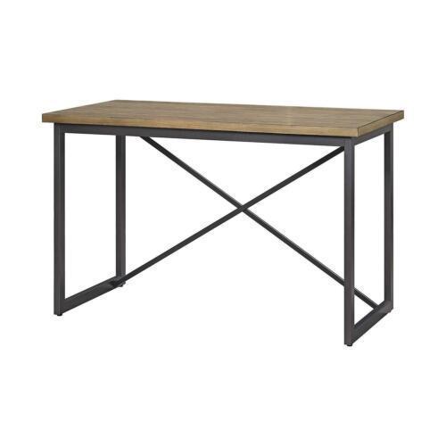 lot 608 image: NEW Bennett Brown Writing Desk Sturdy, industrial-style metal frame