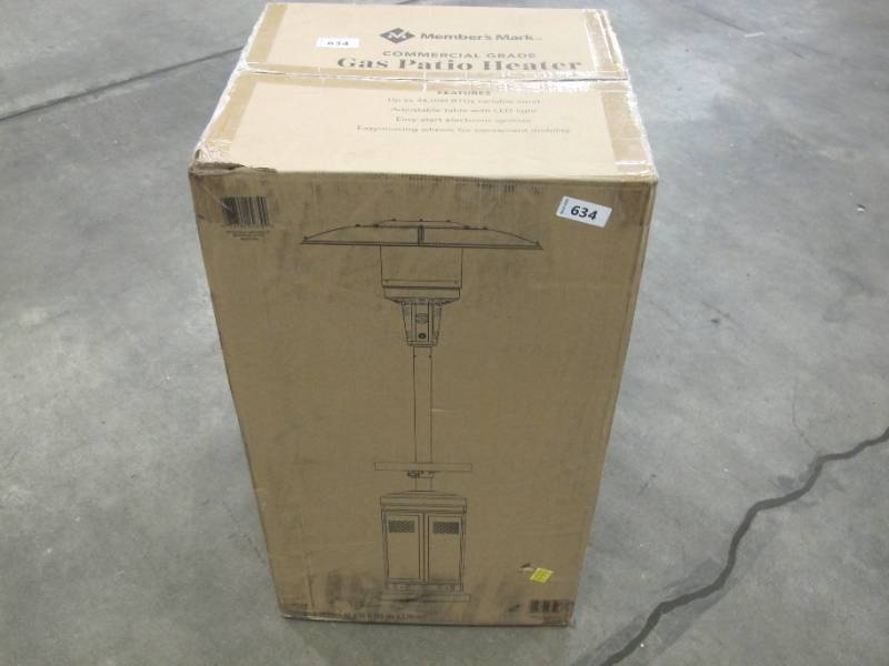 lot 602 image: NEW Members Mark Commercial Grade Gas Patio Heater with LED Table