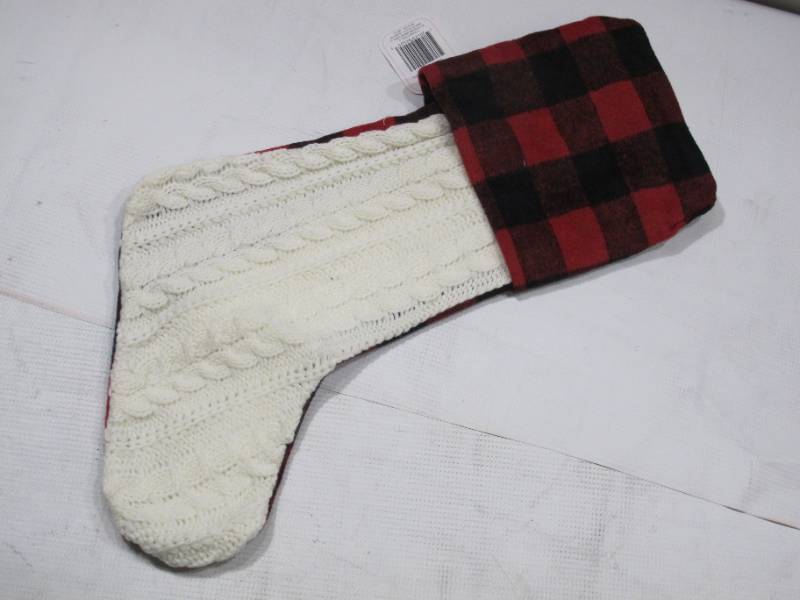 lot 874 image: NEW Hallmark Buffalo Check Plaid RedBlack Stocking