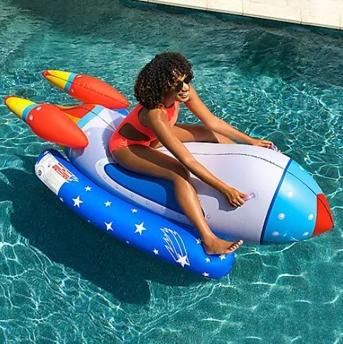 lot 643 image: Members Mark Novelty Ride-On Pool Float - Rocket