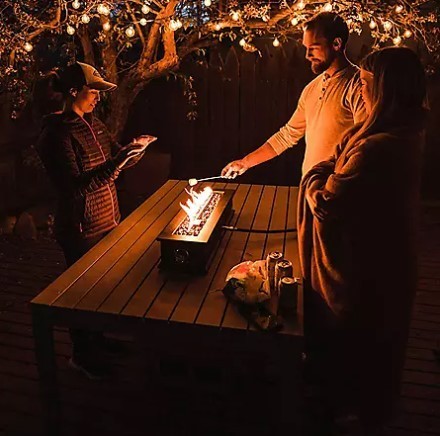 lot 671 image: NEW Ukiah Bluetooth Tabletop Fire Speaker with Sound System