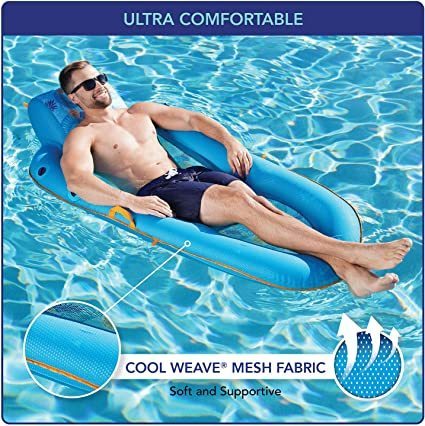lot 667 image: Aqua Pool Float with Canopy, Cup Holder - Oversized Luxury Recliner Swimming Pool Floating Lounger, Heavy Duty with Removable Sun Shade Cover, Drink Holder, Ergonomic Headrest, XL Floating Recliner