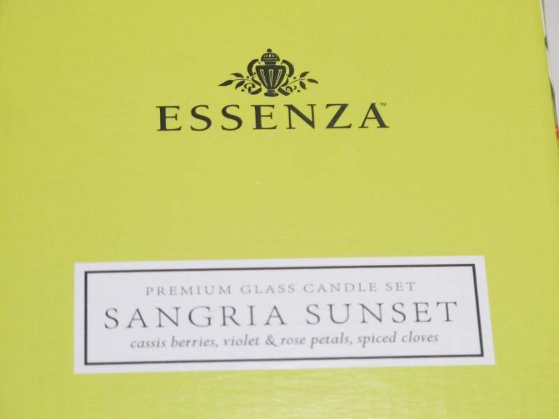 lot 689 image: NEW ESSENZA SANGRIA SUNSET PREMIUM CANDLE SET, 2 PACK x 17 OZ