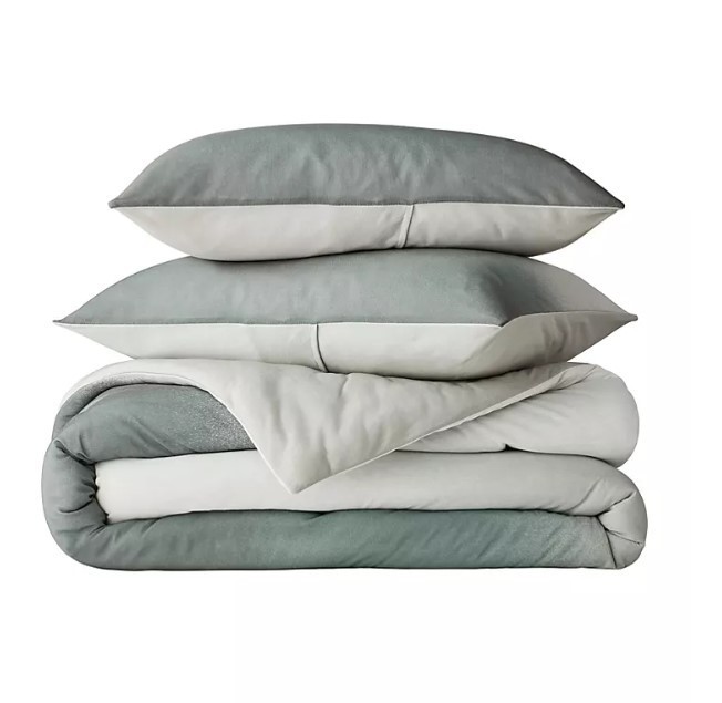 lot 740 image: Members Mark Jersey Ombre Comforter Set - FullQueen - Gray