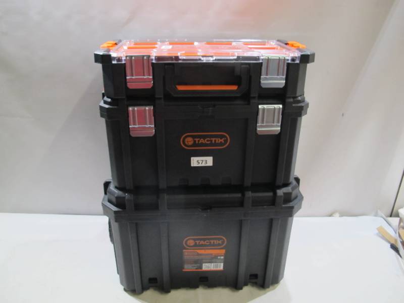 NEW Tactix 3-in-1 Rolling Tool Box System - Black/Orange, December Last  Chance for Christmas and Holiday Cheer Auction!