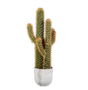 lot 502 image: Pallet of Mostly NEW Vickerman Items - half pallet of 36 inch potted Cactus in concrete pot