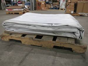 lot 509 image: NEWDIRTY Vinyl Tarp - 50 x 70 Black  White Vinyl tarp - 10 oz. Lightweight Duty