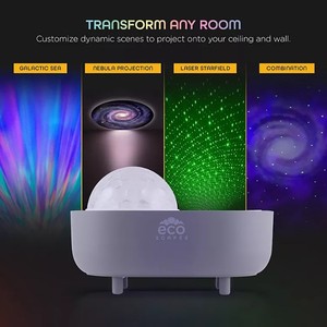 lot 560 image: NEW Ecoscapes Galaxy Night Light Projector with Soothing Sound Effect by Enbrighten