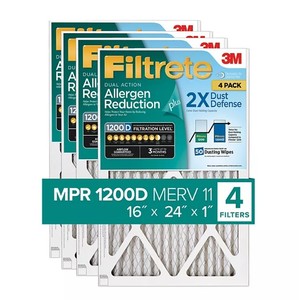 lot 571 image: NEW Filtrete Allergen Reduction Plus 2X Dust Filter (4 pk.) - 16x24x1