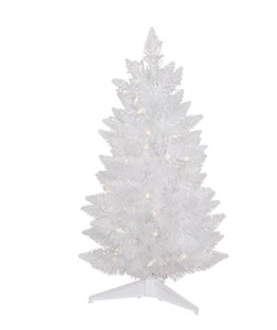 lot 795 image: Vickerman  2.5-ft Pre-lit Traditional White Artificial Christmas Tree with Incandescent Lights