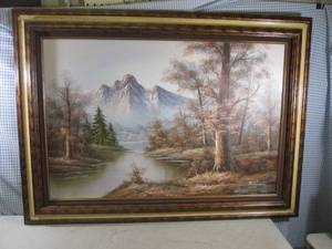 lot 3 image: (FDS) Large Framed Canvas Painting ...