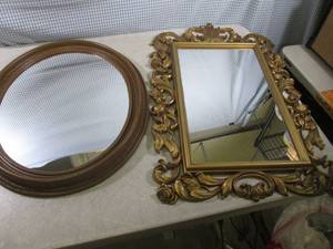 lot 4 image: (C-1) 2 Wall Mirrors - Oval is 19 1...