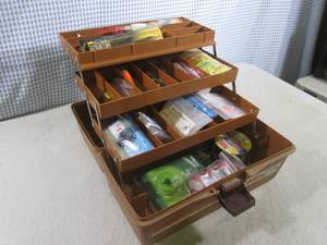 lot 60 image: (CSB) Fishing Tackle Box Full of As...