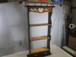 lot 117 image: (FS) Wood Knick Knack Shelf with Bo...