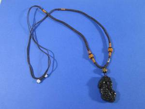lot 154 image: (FS) Obsidian Pendant Necklace - Pe...