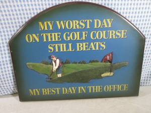 lot 251 image: (FS) Golfing Wall Decor - 16 x 12...