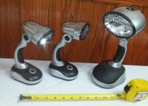 lot 35 image: 3 LED Battery Flashlights Included - Adjustable Heads
